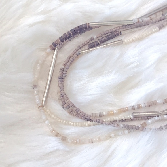 VTG Boho Long Multi-Layered Earth-Tone Seed Beads - Picture 4 of 15